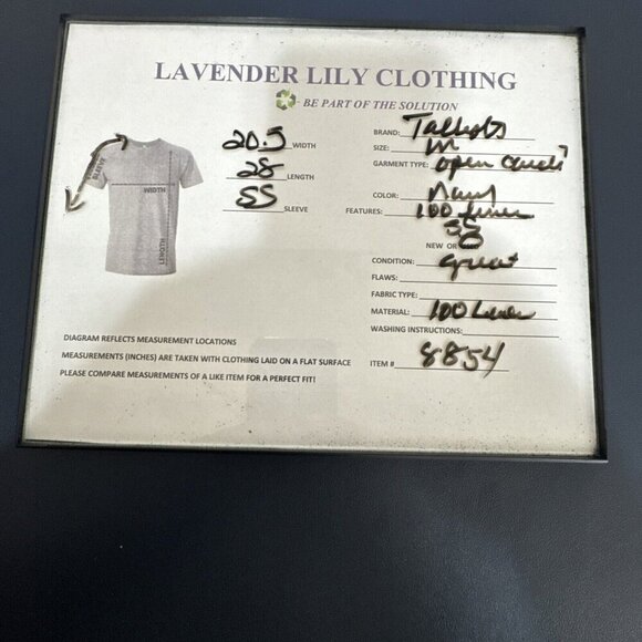 Talbots Women's M Open Cardigan Sweater Navy Blue 100% Linen - Picture 9 of 9